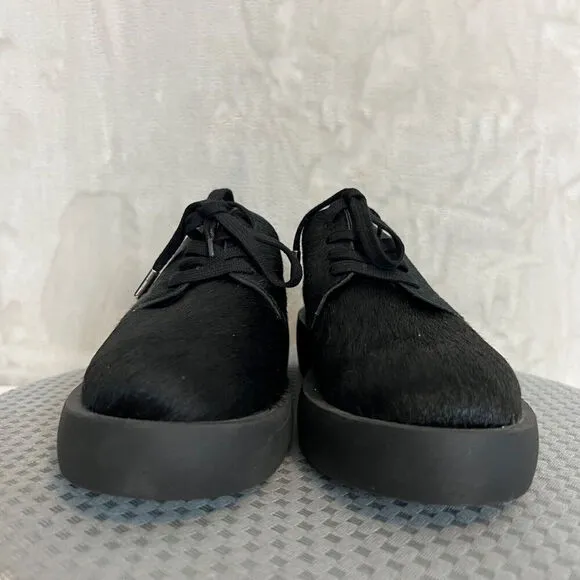 Clarks Originals Mileno London Derby Shoes Womens 7.5 Black Fur Chunky Heavy Y2K