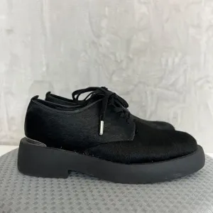Clarks Originals Mileno London Derby Shoes Womens 7.5 Black Fur Chunky Heavy Y2K