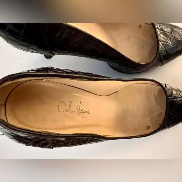 Classic Alligator or Crocodile Pumps Size 8B by Cole Haan Collection