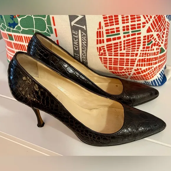 Classic Alligator or Crocodile Pumps Size 8B by Cole Haan Collection