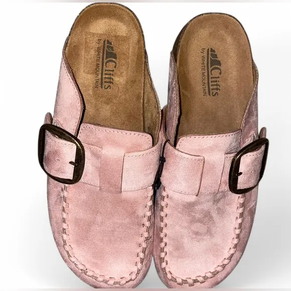 Cliffs by White Mountain Comfortable Pink Clogs With Buckle 8 Women’s New RARE