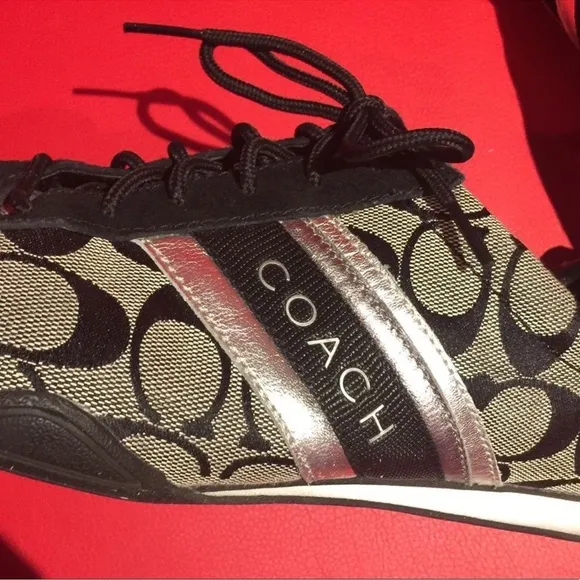 Coach Women's Black and Silver Sneakers