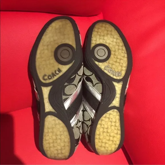 Coach Women's Black and Silver Sneakers