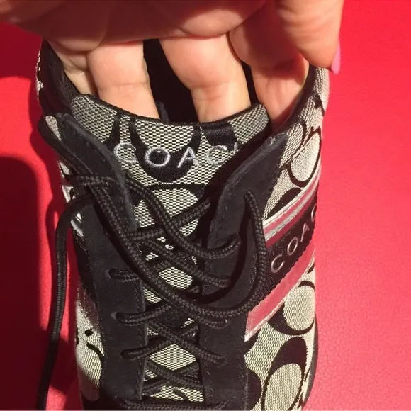 Coach Women's Black and Silver Sneakers