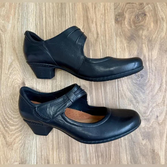 Cobbhill Rockport MaryJane Shoes - Black Leather, Size 10 LNC
