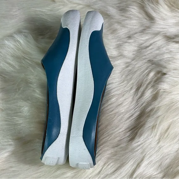 Coclico Blue and White Mules with Minimalist Design