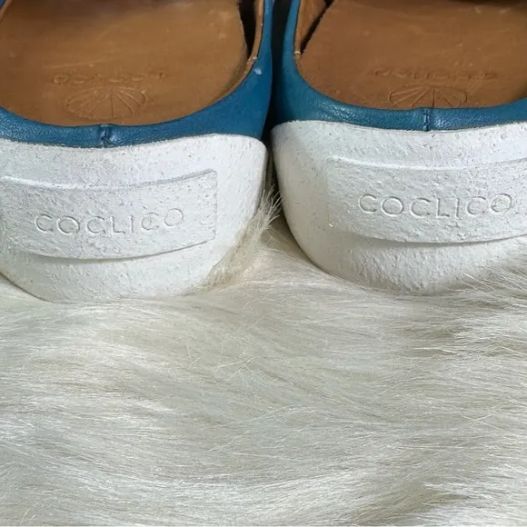 Coclico Blue and White Mules with Minimalist Design