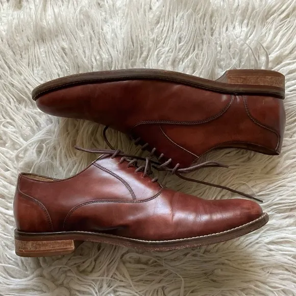 Cole Haan Brown Madison Plain Oxford Lace Up Leather Dress Shoes EUC Size 9.5