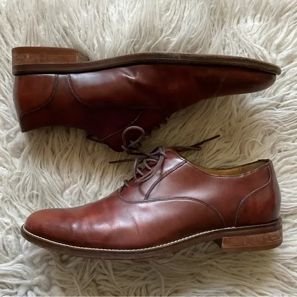 Cole Haan Brown Madison Plain Oxford Lace Up Leather Dress Shoes EUC Size 9.5