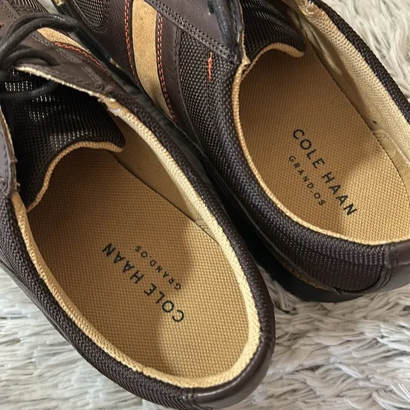 Cole Haan Grand.Os Men’s 10.5 Brown Tan Leather Suede Sneakers Casual Shoes
