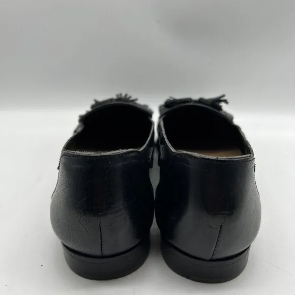Cole Haan Italy Loafer Mens 8.5 Black Leather Tasseled Moc Toe Casual Shoes