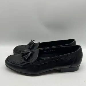 Cole Haan Italy Loafer Mens 8.5 Black Leather Tasseled Moc Toe Casual Shoes