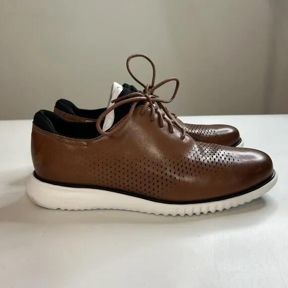 Cole Haan Men's 2.Zerogrand Laser Wingtip Oxfords C27879 British Tan Mens 10 W