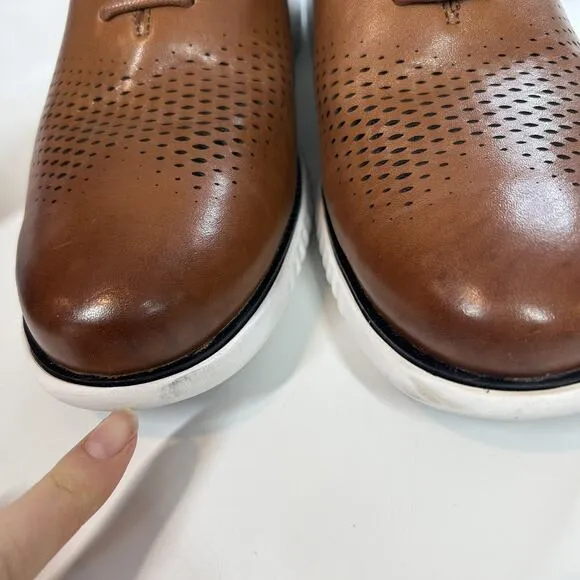 Cole Haan Men's 2.Zerogrand Laser Wingtip Oxfords C27879 British Tan Mens 10 W