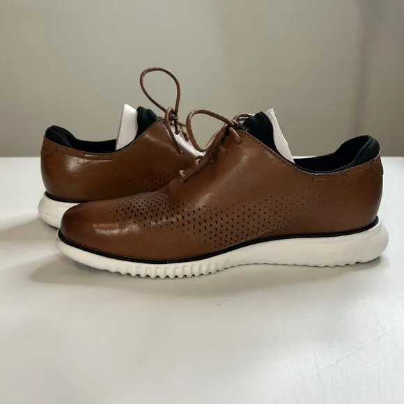 Cole Haan Men's 2.Zerogrand Laser Wingtip Oxfords C27879 British Tan Mens 10 W
