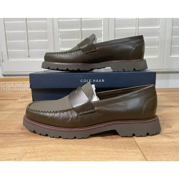 Cole Haan Men's American Classic Penny Loafer Olive Green Size 11.5/12 Wide NIB