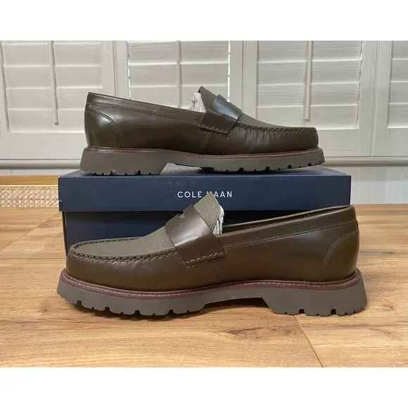 Cole Haan Men's American Classic Penny Loafer Olive Green Size 11.5/12 Wide NIB