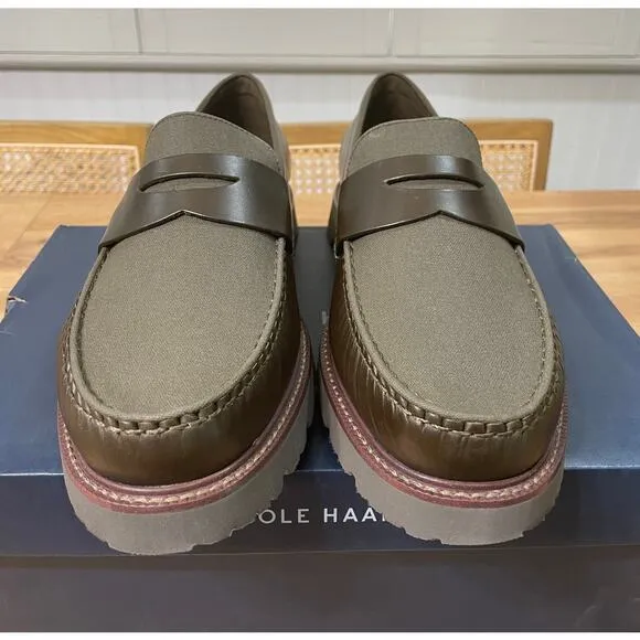 Cole Haan Men's American Classic Penny Loafer Olive Green Size 11.5/12 Wide NIB