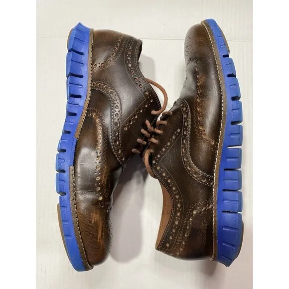 Cole Haan Men's Zerogrand Wing Oxford British Tan Ankle-High Leather Shoe Sz 10