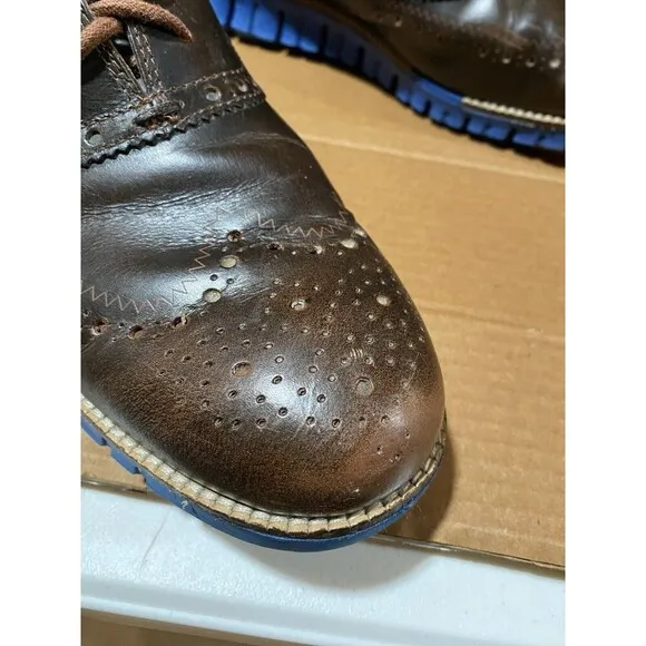 Cole Haan Men's Zerogrand Wing Oxford British Tan Ankle-High Leather Shoe Sz 10
