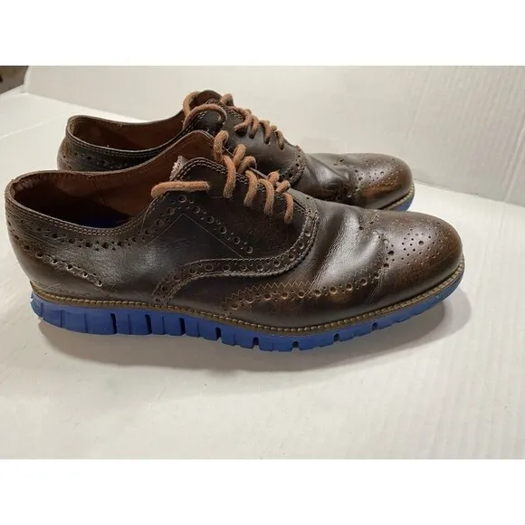 Cole Haan Men's Zerogrand Wing Oxford British Tan Ankle-High Leather Shoe Sz 10