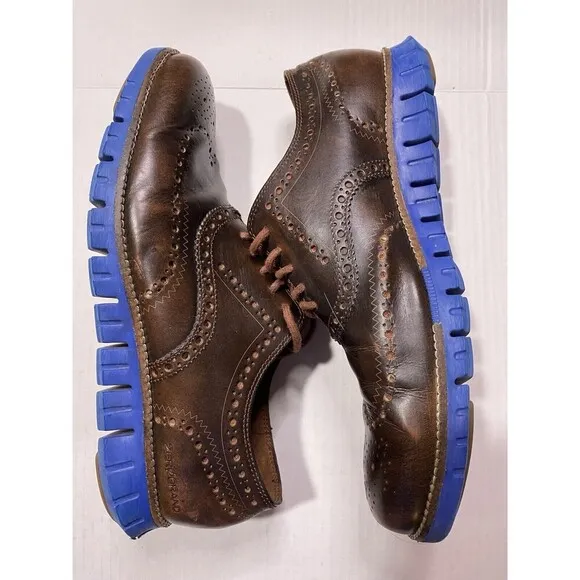 Cole Haan Men's Zerogrand Wing Oxford British Tan Ankle-High Leather Shoe Sz 10