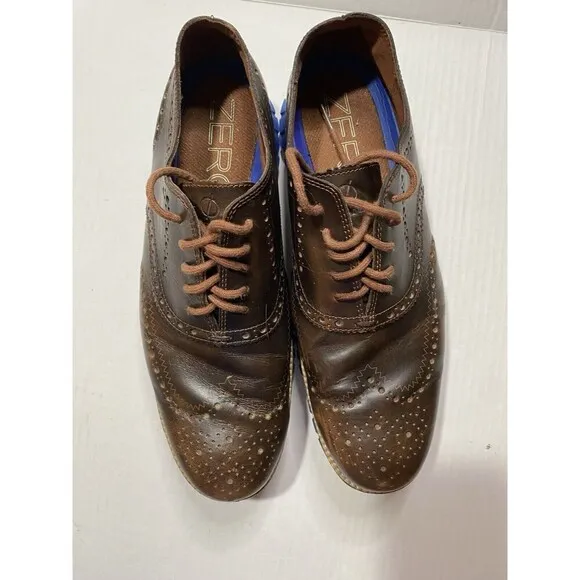 Cole Haan Men's Zerogrand Wing Oxford British Tan Ankle-High Leather Shoe Sz 10