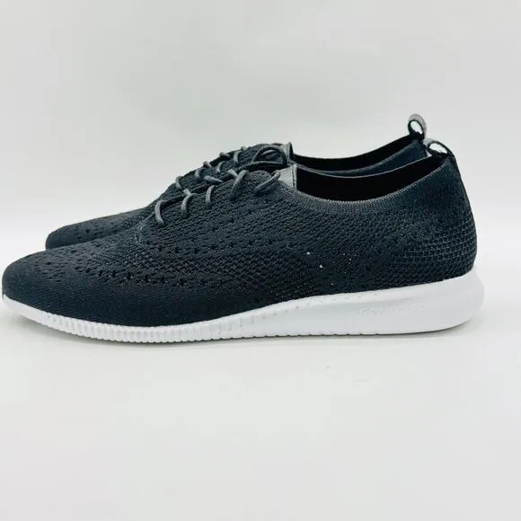 Cole Haan Shoes Womens 10 Black Knit Oxfords Stitchlite Casual Lace Up NEW