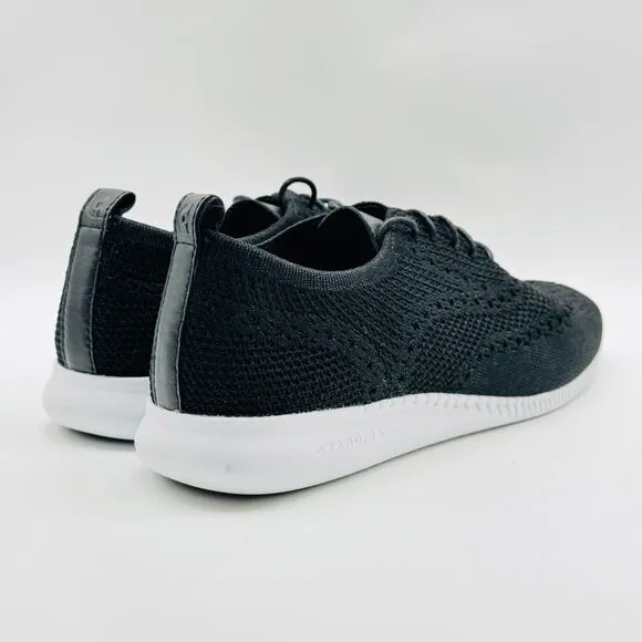 Cole Haan Shoes Womens 10 Black Knit Oxfords Stitchlite Casual Lace Up NEW