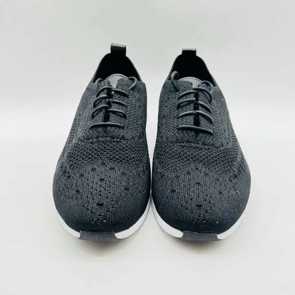 Cole Haan Shoes Womens 10 Black Knit Oxfords Stitchlite Casual Lace Up NEW