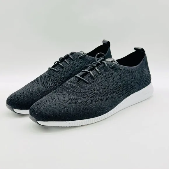 Cole Haan Shoes Womens 10 Black Knit Oxfords Stitchlite Casual Lace Up NEW
