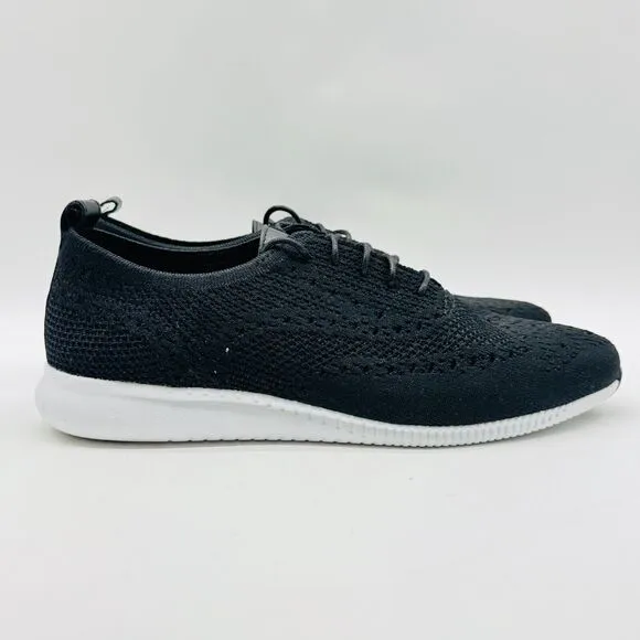Cole Haan Shoes Womens 10 Black Knit Oxfords Stitchlite Casual Lace Up NEW