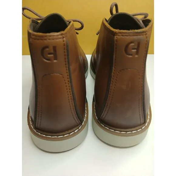Cole Haan Sz 8M Go To Lace Chukka Boots Mens Brown Leather Ankle Top Shoes EUC