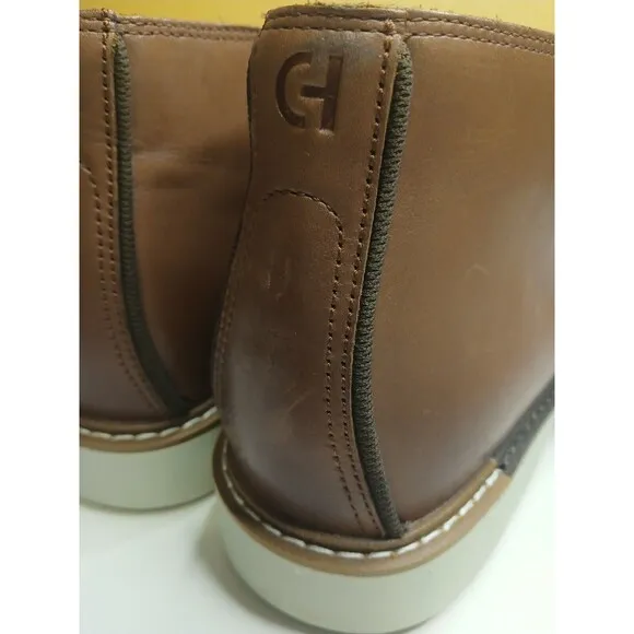 Cole Haan Sz 8M Go To Lace Chukka Boots Mens Brown Leather Ankle Top Shoes EUC