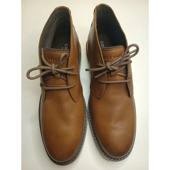 Cole Haan Sz 8M Go To Lace Chukka Boots Mens Brown Leather Ankle Top Shoes EUC