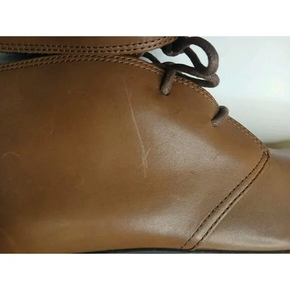 Cole Haan Sz 8M Go To Lace Chukka Boots Mens Brown Leather Ankle Top Shoes EUC