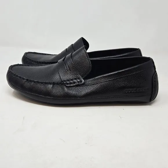 Cole Haan Wyatt Men's 7M Black Leather Penny Driver Loafers Shoes C38479