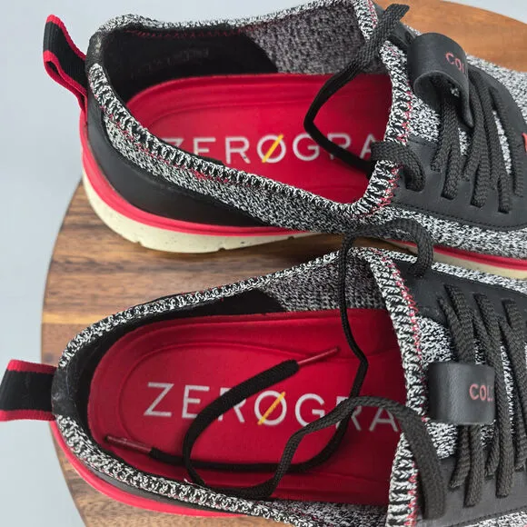 Cole Haan Zerogrand Shoes Men's 12 Gray Black Red Stitchlite Casual Sneakers