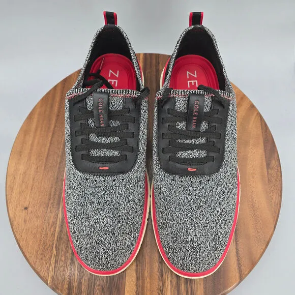 Cole Haan Zerogrand Shoes Men's 12 Gray Black Red Stitchlite Casual Sneakers