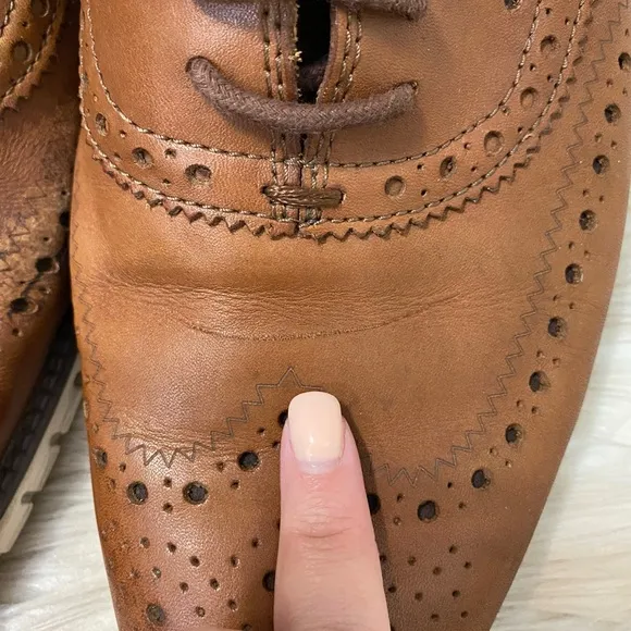 Cole Haan Zerogrand Wingtip Oxford Brown Leather British Tan Sneaker Shoes