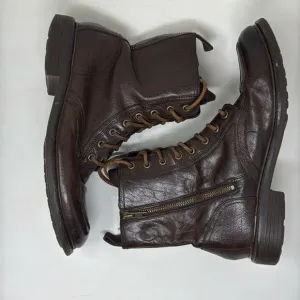 Cole Haan Mens Jameson Lace II Waterproof Leather Boot Shoes, Chestnut, men’s 8M