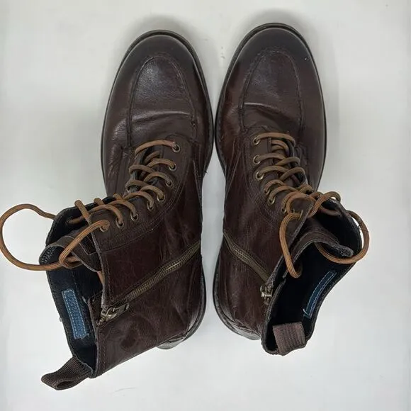 Cole Haan Mens Jameson Lace II Waterproof Leather Boot Shoes, Chestnut, men’s 8M