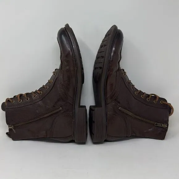 Cole Haan Mens Jameson Lace II Waterproof Leather Boot Shoes, Chestnut, men’s 8M