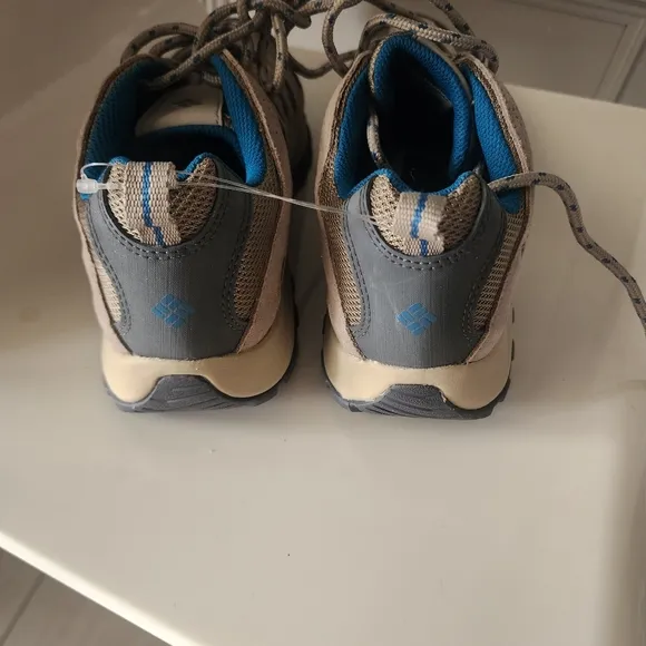 Columbia Tan and Blue Hiking Shoes