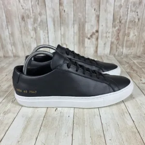 Common Projects Leather‎ Sneakers Minimalist Designer Shoes Black Size 40