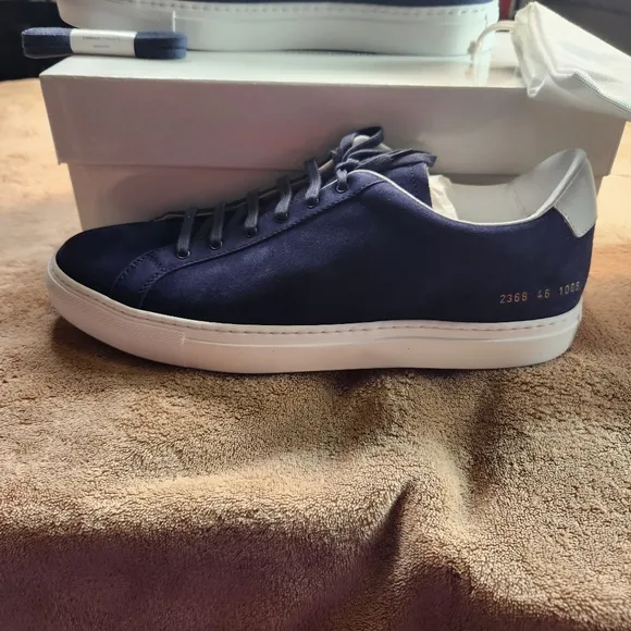 Common Projects NEW WITH BOX Retro Low In Suede BLUE