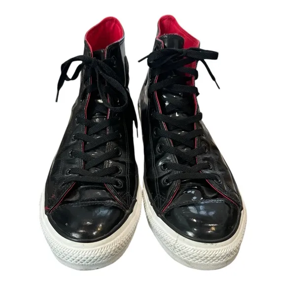 Converse All Star Chuck Taylor Hi-Top Black Patent Leather Men's Sneakers 14