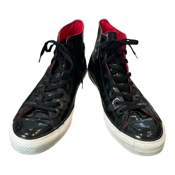 Converse All Star Chuck Taylor Hi-Top Black Patent Leather Men's Sneakers 14