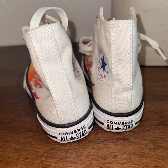 Converse All Star White and Orange Kids Shoes