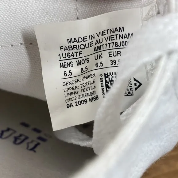 Converse Chuck Taylor All Star Womens Triple White Size 8.5 Low Top Shoes